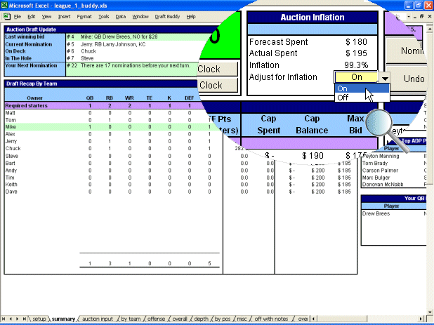 Draft Buddy - Auction Inflation